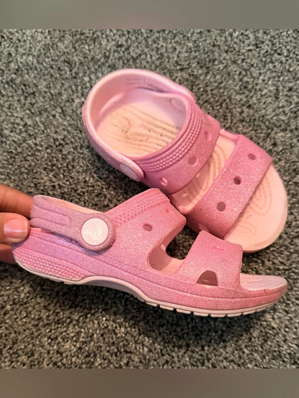CROCS Kids Sparkle Pink Sandals